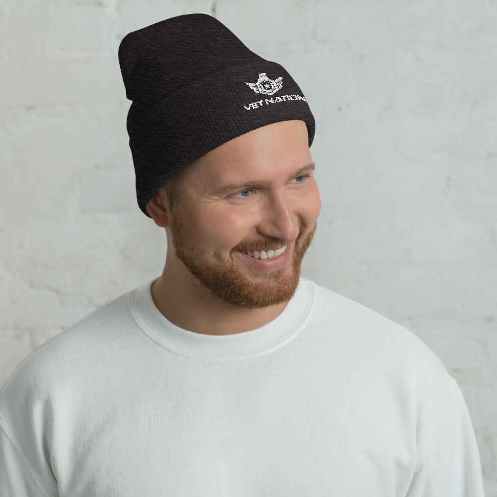 Vet Nation Embroidered Cuffed Beanie