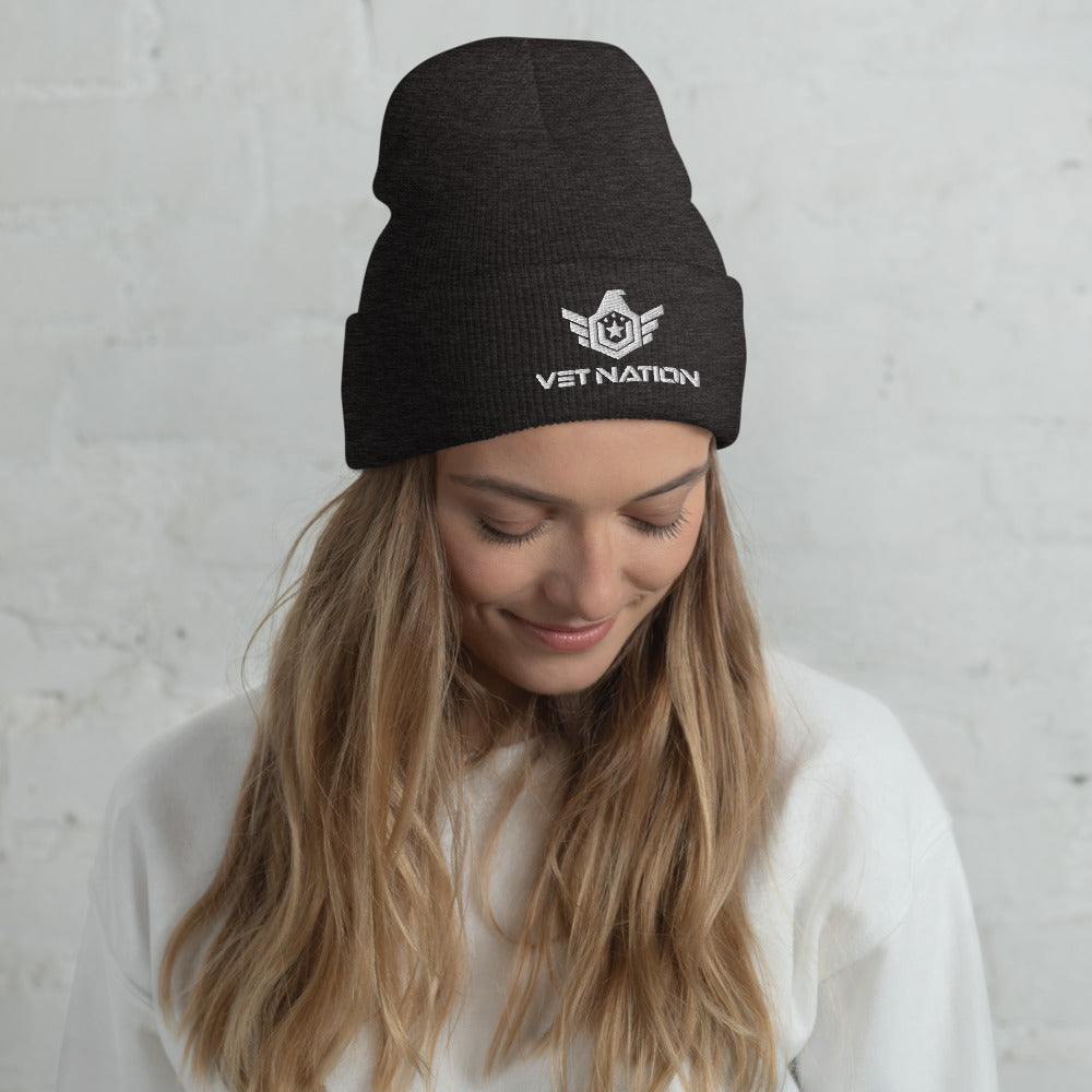 Vet Nation Embroidered Cuffed Beanie