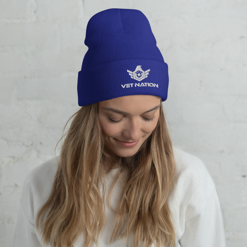 Vet Nation Embroidered Cuffed Beanie