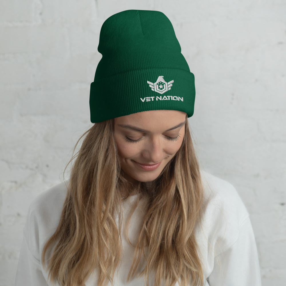 Vet Nation Embroidered Cuffed Beanie